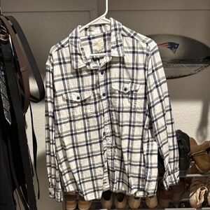 Men's Plaid Jacket (American Eagle) - Blue and White